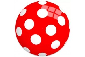 Piros pöttyös gumilabda 22 cm