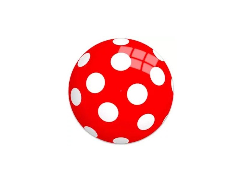 Piros pöttyös gumilabda 22 cm