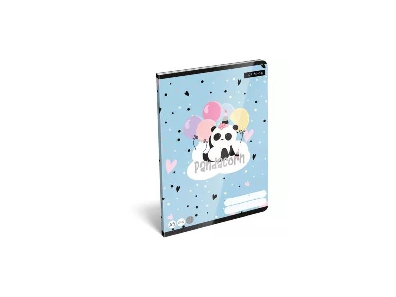 Pandacorn panda mintás A5 négyzetrácsos füzet