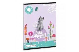 Cute Animals: cica mintás vonalas füzet A/5