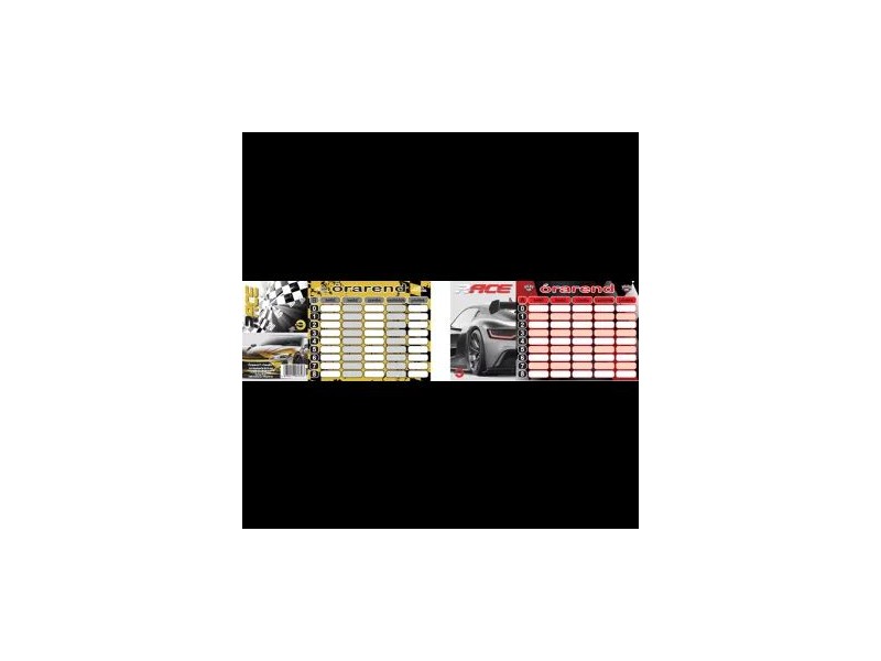 Mini órarend sportautó mintával 15x8 cm