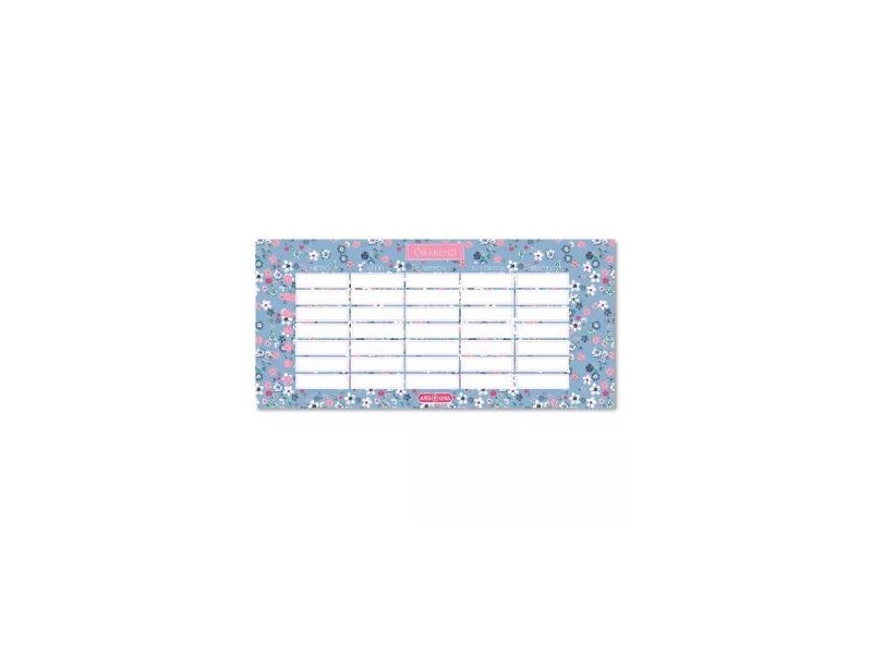 Pearl Blossom Blue kétoldalas virágmintás órarend 11x23 cm