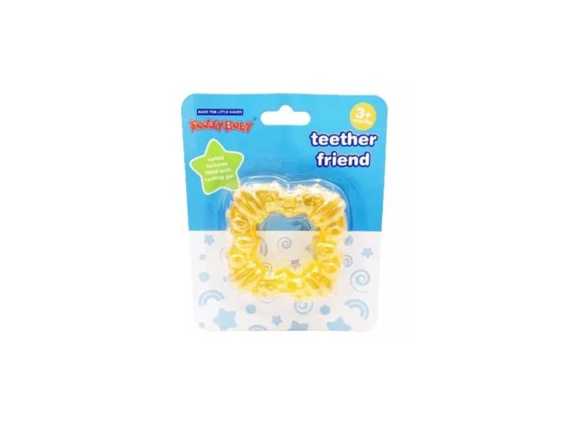 Négyzet alakú sárga rágóka - hűsítő gél