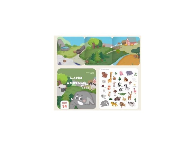 Állatos oktatókönyv zselés matricákkal (borító)