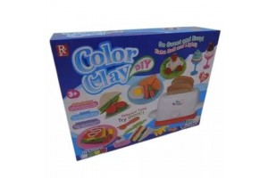 Reggeliző gyurmaszett kenyérpirítóval, 4 színű gyurma