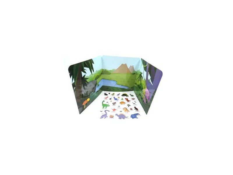 Oktatókönyv zselés matricákkal – Dinoszauruszok