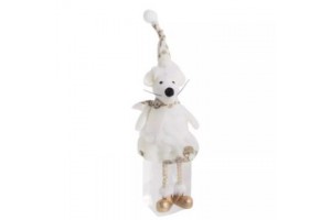 Téli egér dekoráció, 24 cm - arany csizma és sapka