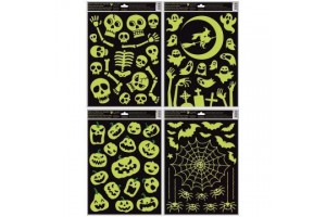 Sötétben világító Halloween ablakmatrica, 30×42 cm