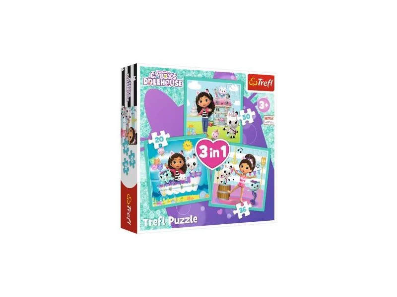 Trefl: Gabi babaháza 3 az 1-ben puzzle - 20/36/50 darab