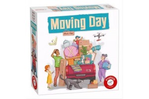 Moving Day társasjáték – borító és játékelemek