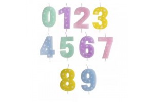 Színes születésnapi számgyertya 6 cm