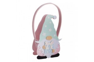 Rózsaszín manó formájú filc szütyő 7×20 cm