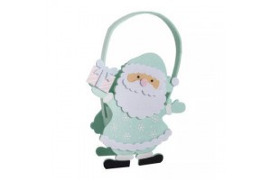 Türkiz mikulás filc szütyő 16x18 cm