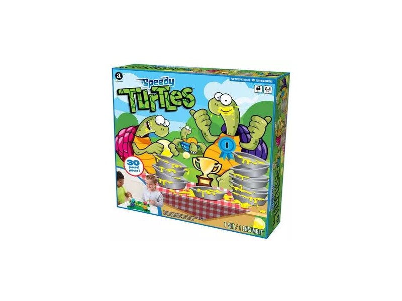 Éhes teknősök társasjáték - doboz és figurák