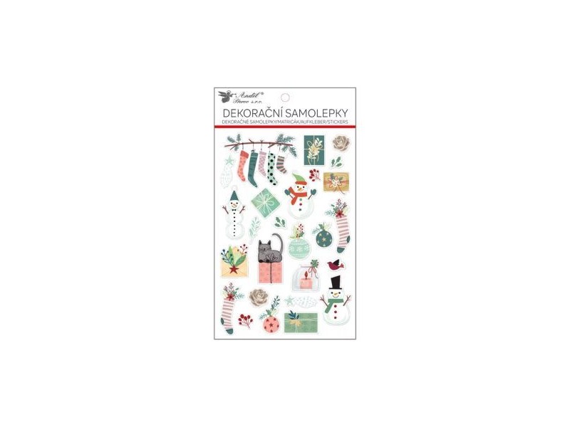 Karácsonyi zokni mintás matrica 15x25 cm