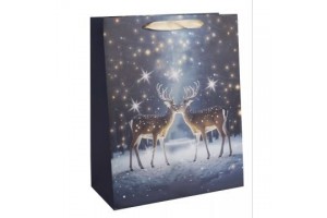 Ajándéktasak rénszarvas mintával 26 x 32 cm - papír