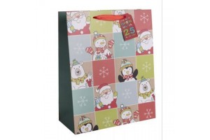 Színes karácsonyi papír ajándéktasak 18 x 23 cm