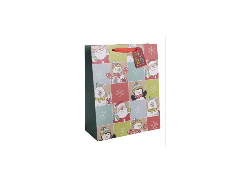 Színes karácsonyi papír ajándéktasak 18 x 23 cm