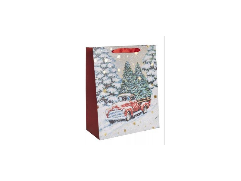 Ajándéktasak havas tájmintával, 26 x 32 cm