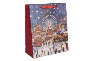 Karácsonyi papír ajándéktasak 26 x 32 cm