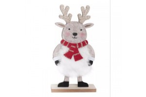 Filc rénszarvas fa talapzaton (5 x 23 cm)
