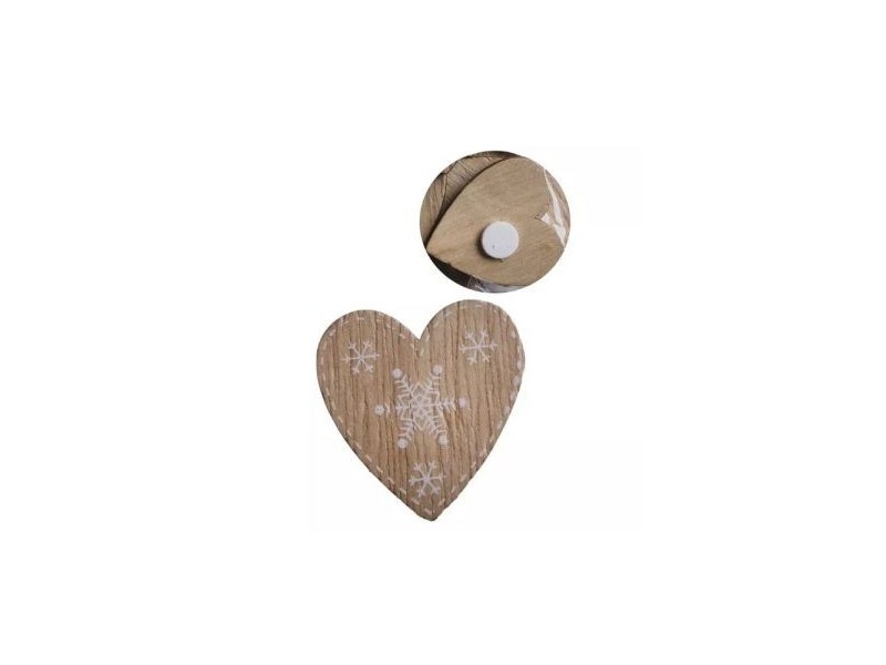 Öntapadós fa szívecske hópehellyel — 4 x 4 cm, 12 db