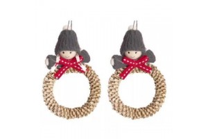 Karácsonyi ajtódísz figurákkal, 10 cm