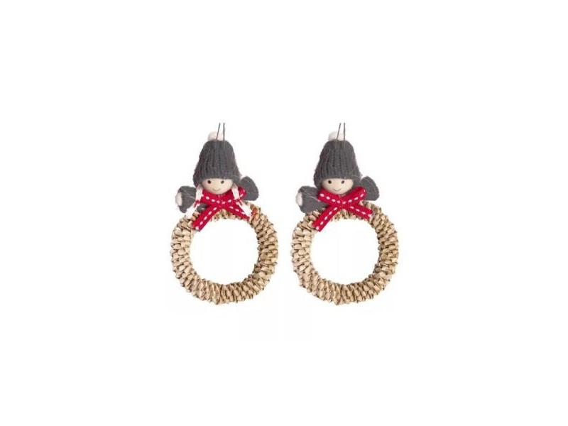 Karácsonyi ajtódísz figurákkal, 10 cm