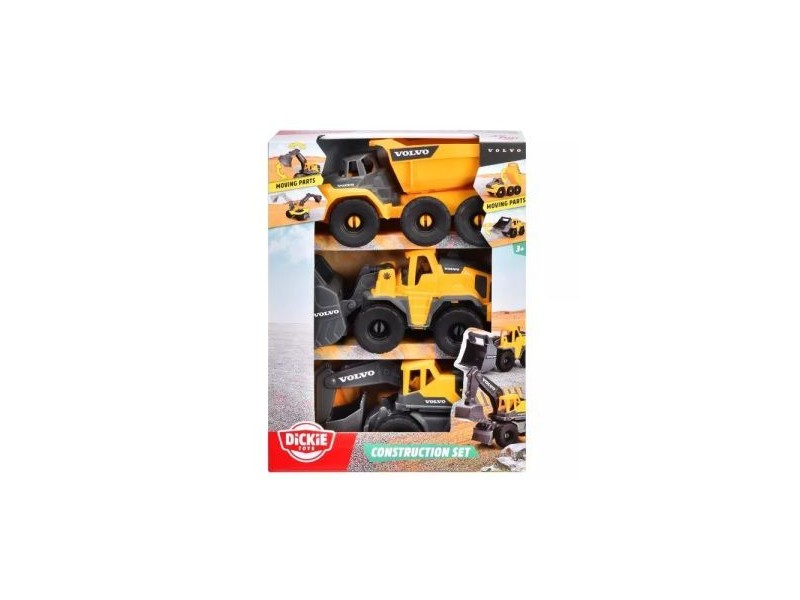 Dickie Volvo munkagépek játékszett - dömper, markoló, kotró