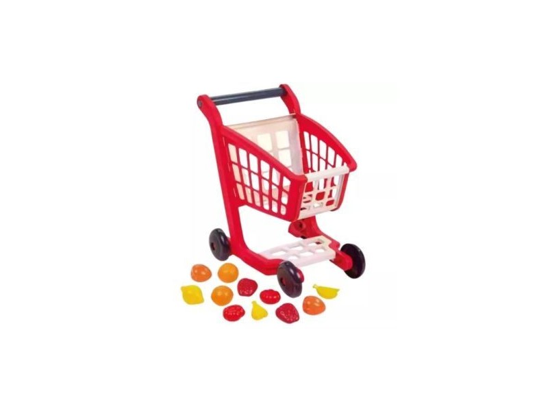Écoiffier színes bevásárló kocsi 12 játékgyümölccsel