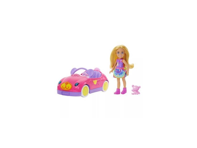Barbie Chelsea macis rózsaszín kabrió lila belső