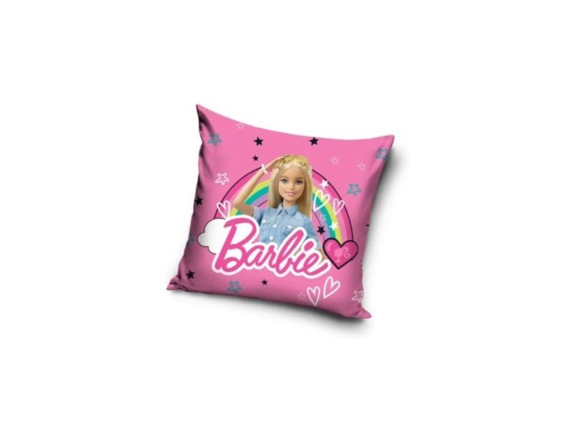 Barbie szivárványos párnahuzat 40×40 cm - poliészter
