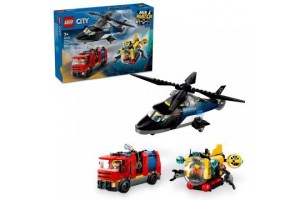 LEGO City 60462 – Helikopter, tűzoltóautó és tengeralattjáró