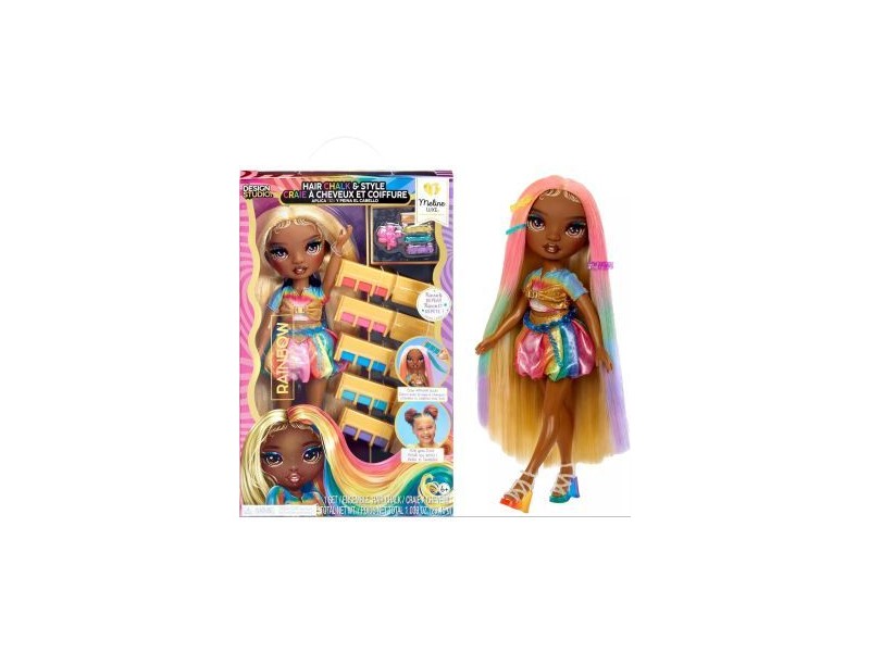 Rainbow High fodrászolható baba és hajkréta szett