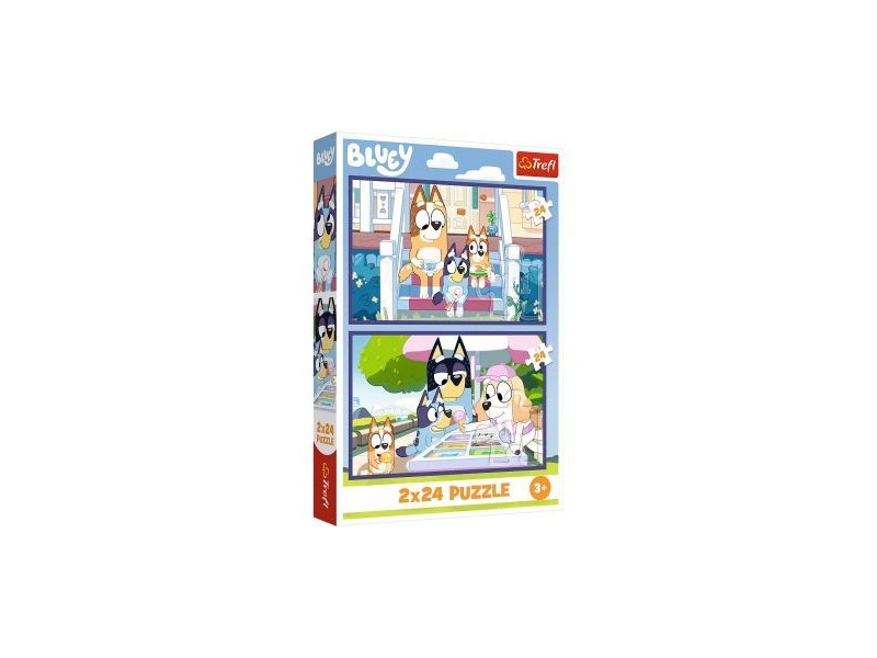 Trefl Vicces Bluey 2x24 puzzle - kirakott kép 27,5x18 cm