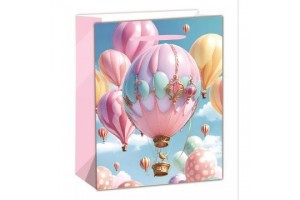 Hőlégballon mintás ajándéktasak 18×23 cm