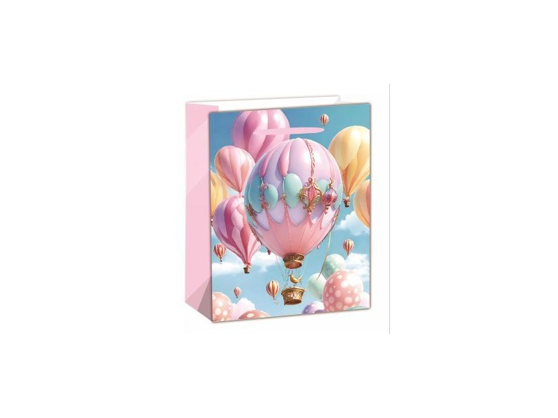 Hőlégballon mintás ajándéktasak 18×23 cm