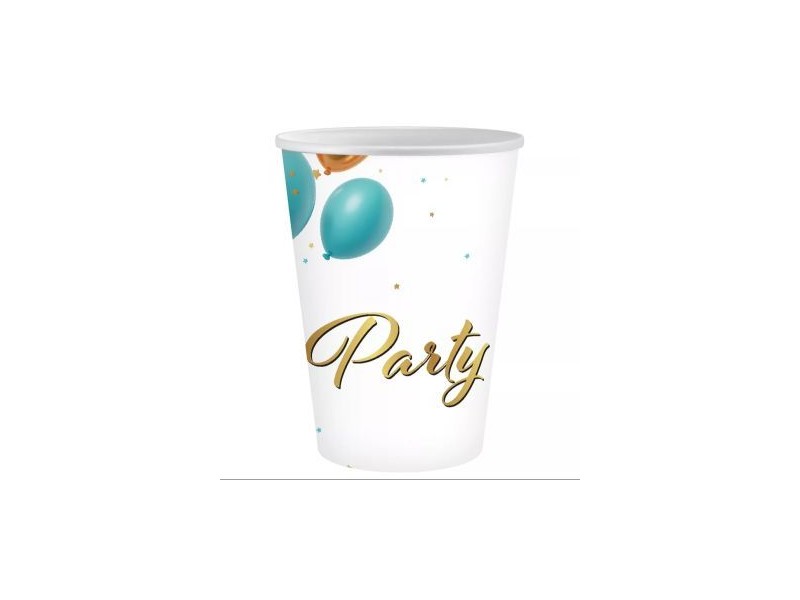 Papírpohár „Party”, 250 ml, 6 db, környezetbarát