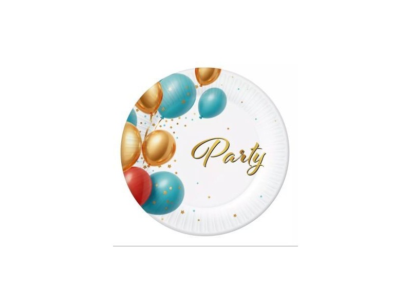 Papírtányér 'Party' 18 cm – 6 db