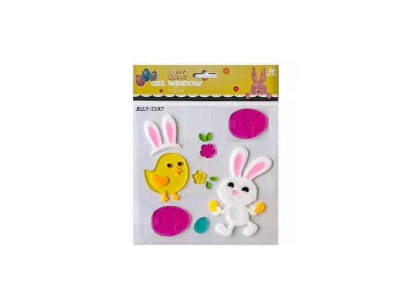 Nyuszi és csibe ablakzselé - 20 x 25 cm