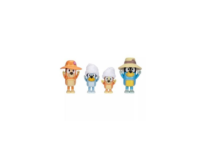 Bluey családi utazás játékkészlet - 4 db figura