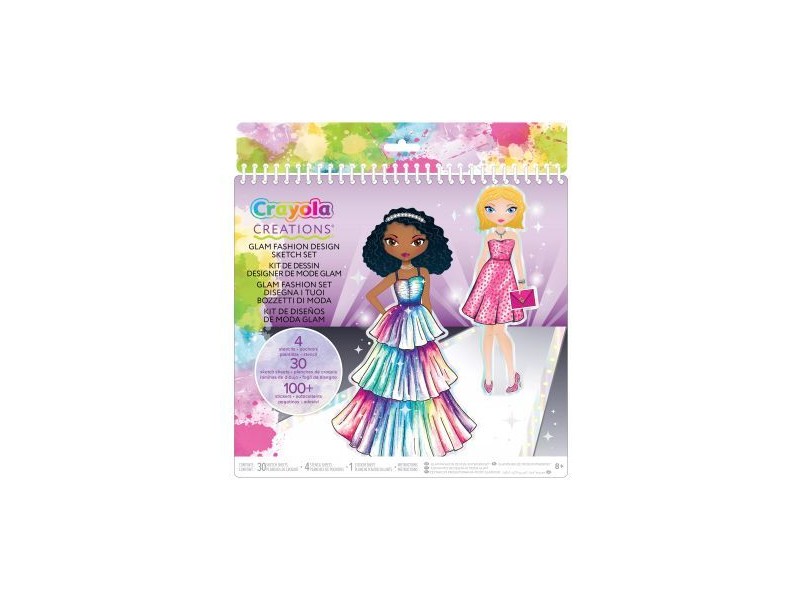 Crayola Glam divattervező album - matrica és vázlatok
