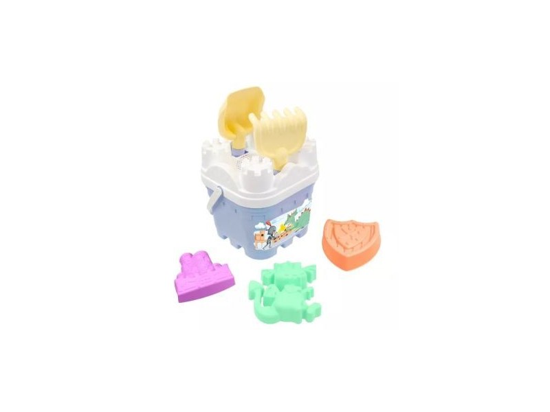 Homokozókészlet - Lovagvár, 7 db (vödör 28 cm, 2,3 l)