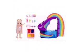 Rainbow High medencés parti játékszett – csúszdás, koktélbár