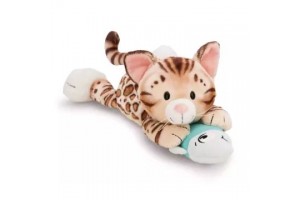 Nici plüss bengáli cica és hal, fekvő - 30 cm