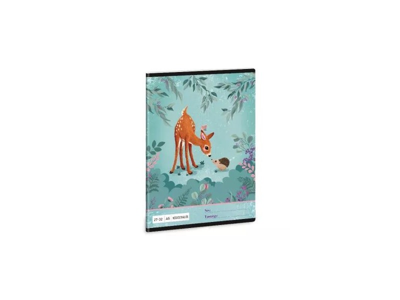 My Secret Garden – Őzike mintás A5 négyzetrácsos füzet