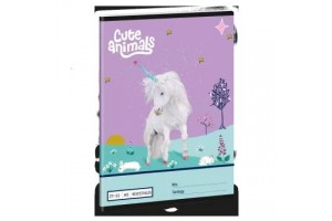 Unikornis mintás A5 négyzethálós füzet – Cute Animals