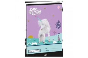 Cute Animals - unikornis mintás A5 vonalas füzet