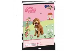 Kutya mintás vonalas füzet (A5), lekerekített sarkok