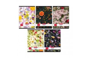 Virágmintás A5 négyzetrácsos füzet - vegyes minták